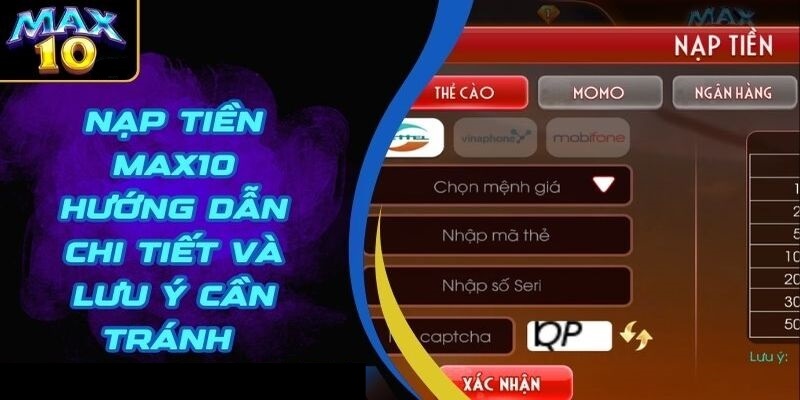 Các bước nạp tiền chuẩn